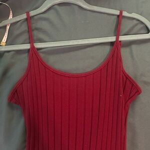 Women's Burgundy Ribbed Tank Top